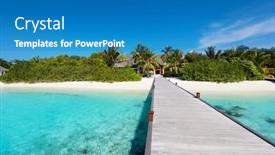  Presentation with pathway - Presentation theme featuring wooden pathway leading to beautiful background and a teal colored foreground