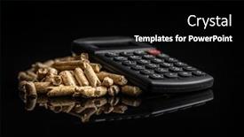  Presentation with calculator - Presentation theme consisting of wooden-pellets-and-calculator background and a black colored foreground