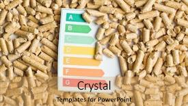  Presentation with energy efficiency - Amazing slide set having wooden pellets and energy efficiency backdrop and a yellow colored foreground