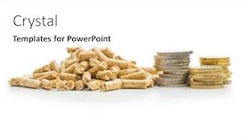  Presentation with euro - Presentation theme featuring wooden-pellets-and-euro-coins background and a white colored foreground