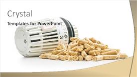  Presentation with biomass - Presentation consisting of wooden-pellets-and-thermostatic-valve background and a white colored foreground
