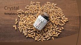  Presentation with wooden - Presentation theme having wooden-pellets-and-thermostatic-valve background and a coral colored foreground