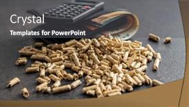  Presentation with energy source - Theme having wooden-pellets-biofuel-with-euro background and a dark gray colored foreground