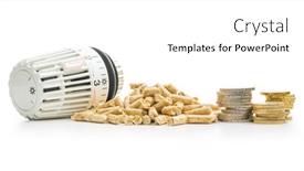  Presentation with biomass - PPT theme enhanced with wooden-pellets-coins-money background and a white colored foreground