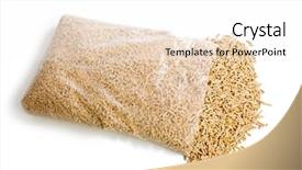  Presentation with plastic bag - Amazing presentation theme having bio mass - wooden pellets in plastic bag backdrop and a pink colored foreground