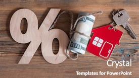  Presentation with percent - Audience pleasing slides consisting of concept of price change backdrop and a coral colored foreground