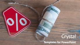  Presentation with percent - Cool new PPT theme with concept of price change backdrop and a gray colored foreground