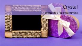  Presentation with gift ribbon - PPT layouts having wooden photo frame and heart background and a  colored foreground