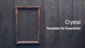  Presentation with mirror in an old frame - Beautiful PPT layouts featuring wooden photo frame on old backdrop and a dark gray colored foreground