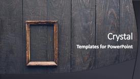  Presentation with old photo - PPT layouts featuring wooden photo frame on old background and a dark gray colored foreground