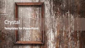  Presentation with old photo - Theme featuring wooden photo frame on old background and a coral colored foreground