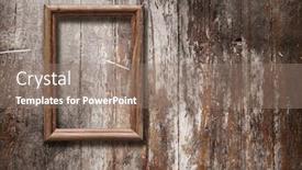  Presentation with old photo - PPT theme with wooden-photo-frame-on-old background and a  colored foreground