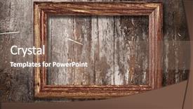  Presentation with old photo - PPT theme having wooden photo frame on old background and a coral colored foreground