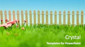  Presentation with green and wood - Audience pleasing slides consisting of wooden picket fence on green backdrop and a shamrock green colored foreground