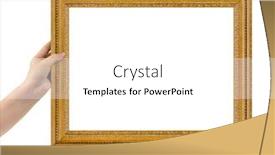  Presentation with picture frame - Slides having wooden-picture-frame-in-hands background and a white colored foreground