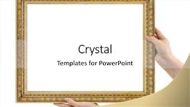  Presentation with picture frame - Theme having wooden picture frame in hands background and a white colored foreground