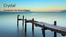  Presentation with ocean - Amazing slides having wooden pier and sunset backdrop and a light blue colored foreground