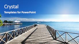  Presentation with caribbean - Presentation featuring water dock - wooden pier in caribbean sea background and a teal colored foreground