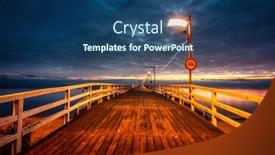  Presentation with village - Beautiful slides featuring wooden-pier-in-mechelinki-village backdrop and a ocean colored foreground