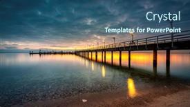  Presentation with village - Theme with wooden-pier-in-mechelinki-village background and a ocean colored foreground