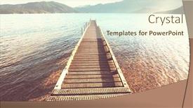  Presentation with serenity - Presentation design having wooden-pier-in-serenity-mountains background and a cream colored foreground