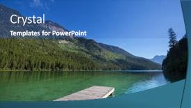  Presentation with serenity - Theme consisting of wooden-pier-in-serenity-mountains background and a teal colored foreground