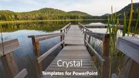  Presentation with serenity - Presentation theme consisting of wooden-pier-in-serenity-mountains background and a  colored foreground
