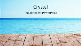  Presentation with sky blue - Presentation design consisting of wooden pier with blue sea background and a cool aqua colored foreground