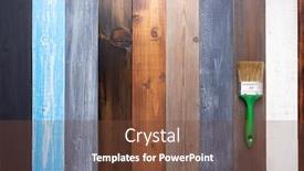  Presentation with paint brush - Audience pleasing slide deck consisting of wooden-plank-board-as-background backdrop and a tawny brown colored foreground