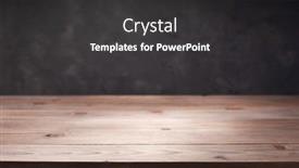  Presentation with wall - PPT theme consisting of wooden-plank-board-table background and a dark gray colored foreground