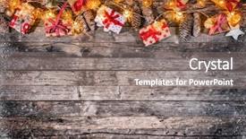 Presentation with free christmas - Presentation theme consisting of wooden planks celebration and holiday background and a  colored foreground
