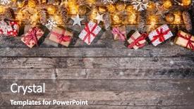  Presentation with free christmas - Beautiful presentation theme featuring wooden planks celebration and holiday backdrop and a  colored foreground
