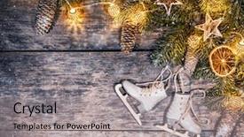  Presentation with free christmas - Presentation theme having wooden planks celebration and holiday background and a light gray colored foreground