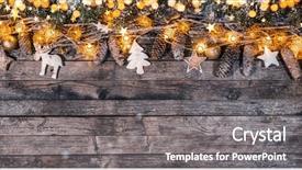  Presentation with free christmas - Amazing slides having wooden planks celebration and holiday backdrop and a gray colored foreground