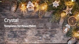  Presentation with free christmas - Beautiful PPT theme featuring wooden planks celebration and holiday backdrop and a gray colored foreground