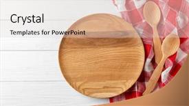  Presentation with kitchen towel - Colorful theme enhanced with wooden plate checkered kitchen towel backdrop and a lemonade colored foreground