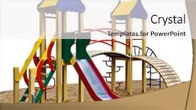  Presentation with playground - PPT theme having wooden playground isolated background and a white colored foreground