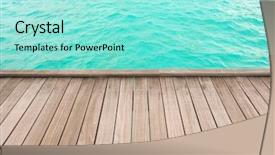  Presentation with resort - Slide deck with powtoon - wooden pontoon at sea resort background and a  colored foreground