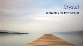  Presentation with island - Theme enhanced with wooden-pontoon-on-evia-island background and a sky blue colored foreground