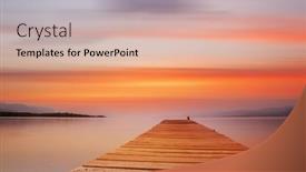  Presentation with island - Presentation design featuring wooden-pontoon-on-evia-island background and a lemonade colored foreground