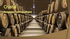  Presentation with wine barrel - Slide set featuring wooden porto wine barrel background and a tawny brown colored foreground