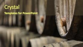 Presentation with cellar - Beautiful slide set featuring wooden porto wine barrel backdrop and a tawny brown colored foreground