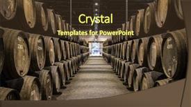  Presentation with wine barrel - Theme featuring wooden porto wine barrel background and a tawny brown colored foreground