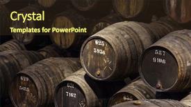  Presentation with wine barrel - Audience pleasing theme consisting of wooden porto wine barrel backdrop and a tawny brown colored foreground