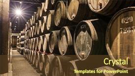  Presentation with wine barrel - PPT theme enhanced with wooden porto wine barrel background and a tawny brown colored foreground