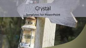  Presentation with lantern - Slides having lantern and arrow reading 'beach background and a  colored foreground