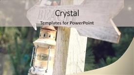  Presentation with virginia - Audience pleasing slide set consisting of lantern and arrow reading 'beach backdrop and a soft green colored foreground