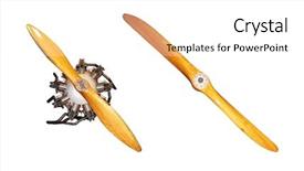  Presentation with aircraft engine - PPT layouts with wooden propellers with 9-cylinder background and a white colored foreground