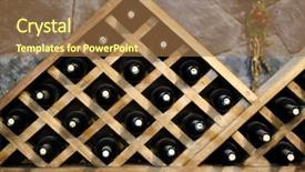  Presentation with cellar - Presentation theme featuring wooden racks in cellar background and a coral colored foreground