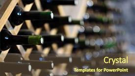  Presentation with bottles - Presentation theme enhanced with wooden racks in cellar background and a tawny brown colored foreground